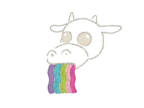 Rainbow Cow Sticker
