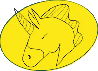 YAGYA fashion yellow horse unicorn Sticker