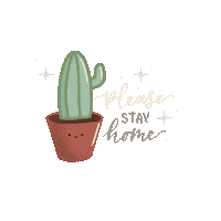 Lettersbynana cactus stay home lockdown quarantines Sticker