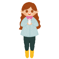 sepasanggerimis happy winter character cute girl Sticker