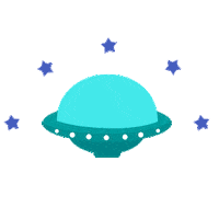 Flying Alien Invasion Sticker