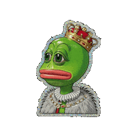 Pepe The Frog King Sticker by The LSD Hotel