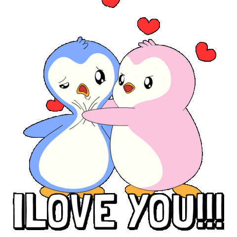 I Love You Kiss Sticker by Pudgy Penguins