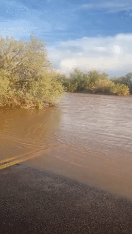 Suburban Phoenix Roads Flooded by Record Monsoon Rains