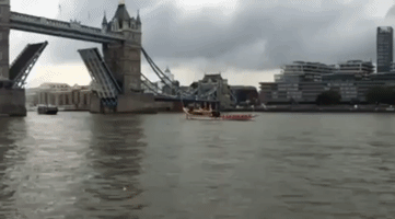 Tower Bridge Raised Amid Celebrations to Mark Queen's Long Reign