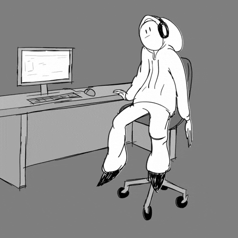 person spinning in office chair