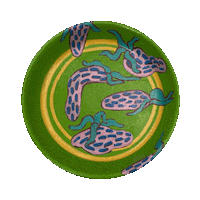 GoldenLemonGoblin trippy abstract fruit strawberry Sticker