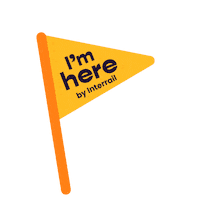 Interrail travel holiday flag here Sticker