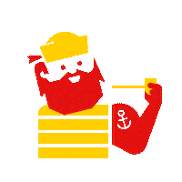 Captain Hamburg Sticker by Jim Block