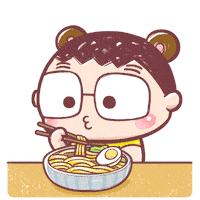 Noodle Eating Sticker by Bear Boss Buddies