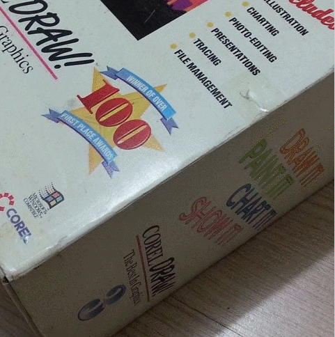 coreldraw 3.0 caixa do produto GIF