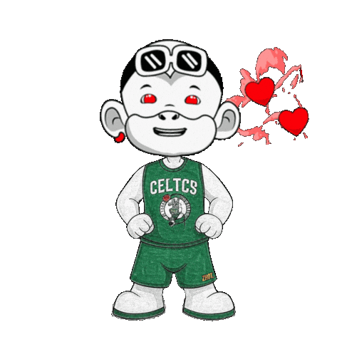 Love Basketball Green Heart Sticker by Zhot