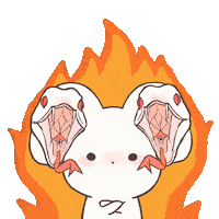 chimera_abyss kawaii angry fire rabbit Sticker