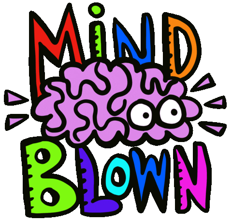 Brain Mind Blown Sticker by Jelene