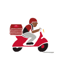 PizzaHutDeliver food pizza man bike Sticker