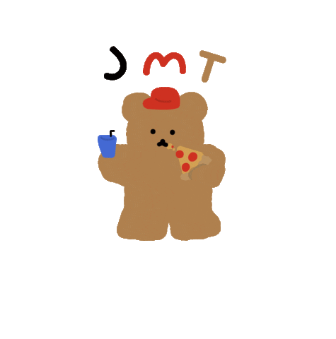 chanibear giphyupload food pizza bear Sticker