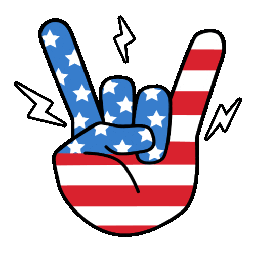 Rock N Roll Flag Sticker by Veterans United