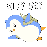Flying On My Way Sticker by Pudgy Penguins