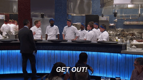 Yelling Get Out GIF by Food Club FOX