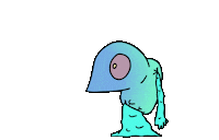 MovingPictureShow blue video game boss gross Sticker