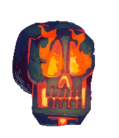 Fire Skull Sticker