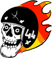 Fire Head Sticker by DISTINCT RIDERS