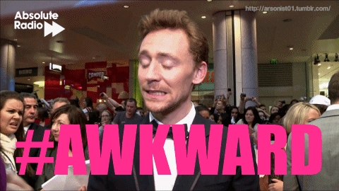 awkward tom hiddleston GIF