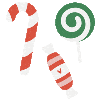 Candy Cane Christmas Sticker by John Greed Jewellery