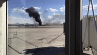 British Airways Plane Catches Fire at Las Vegas Airport