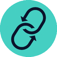 InterOperate technology navy teal automation Sticker