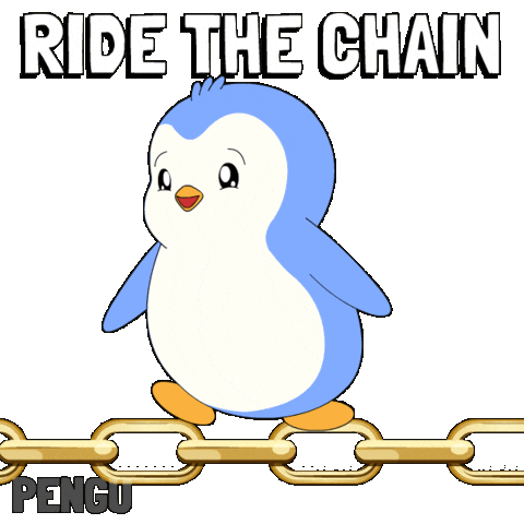 Happy Chain Reaction Sticker by Pudgy Penguins