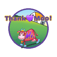 Thanks Cow Sticker by MooMusicMaidenhead