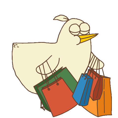 Shopping Chicken Sticker by BadTimeStories