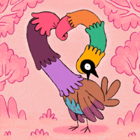 Brontomus love bird valentine valentinesday GIF