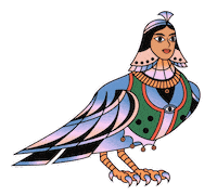 Girl Bird Sticker