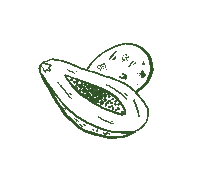 Avocado Papaya Sticker