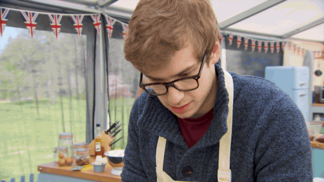 gif of a baking show competitor wishing they practiced more