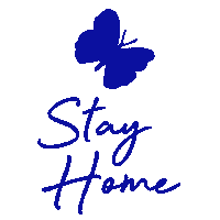 Stay Home Blue Butterfly Sticker by imperio