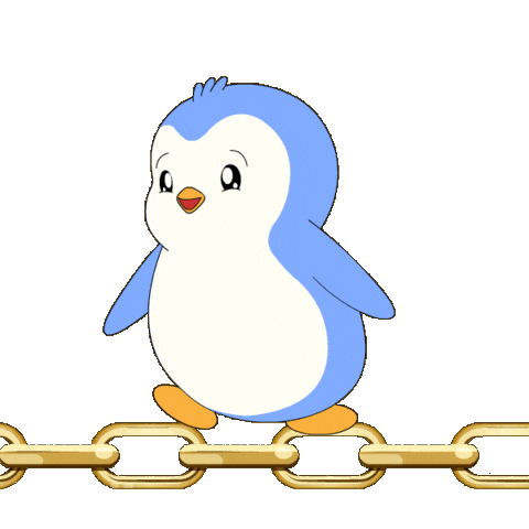 Happy Chain Reaction Sticker by Pudgy Penguins