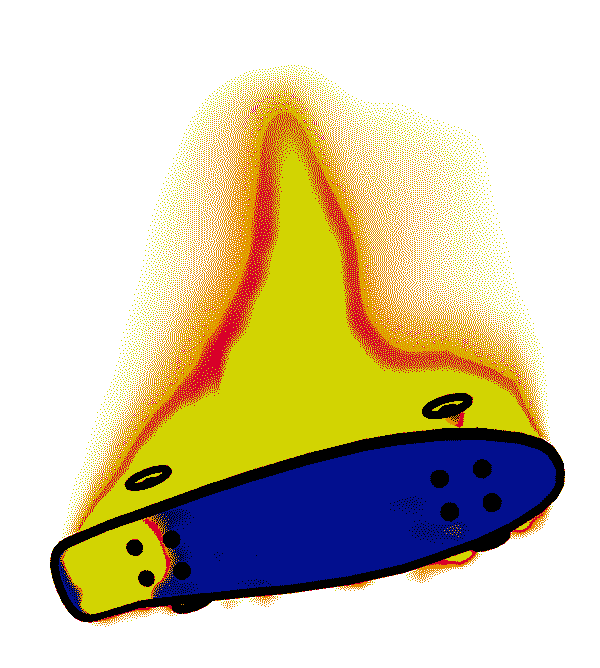 fire skateboard Sticker