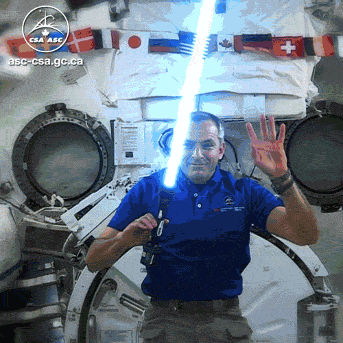 canadianspaceagency giphyupload space star wars astronaut GIF