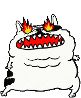 Babbot dog fire hungry tired Sticker