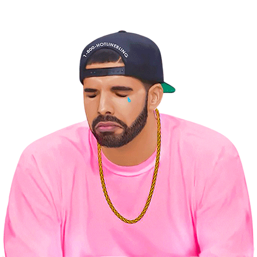 drake crying Sticker by Case Gods