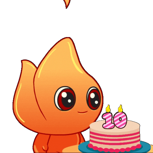 Fire 10 Candles Sticker by Playember