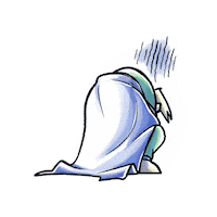 FlameTheElf anime blue down flame Sticker