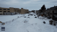 Drone Footage Shows Extent of Snow Storm in Buffalo