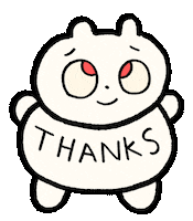 Thanks Thank You Sticker by Nick Ybarra