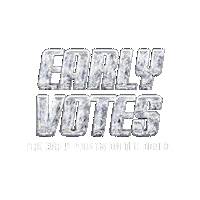 Digital art gif. Masculine diamond block letters reading, "Early votes are early points on the board."