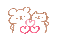 nagitoplum_ cat ねこ はーと くま Sticker