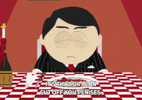 table threatening GIF by South Park 
